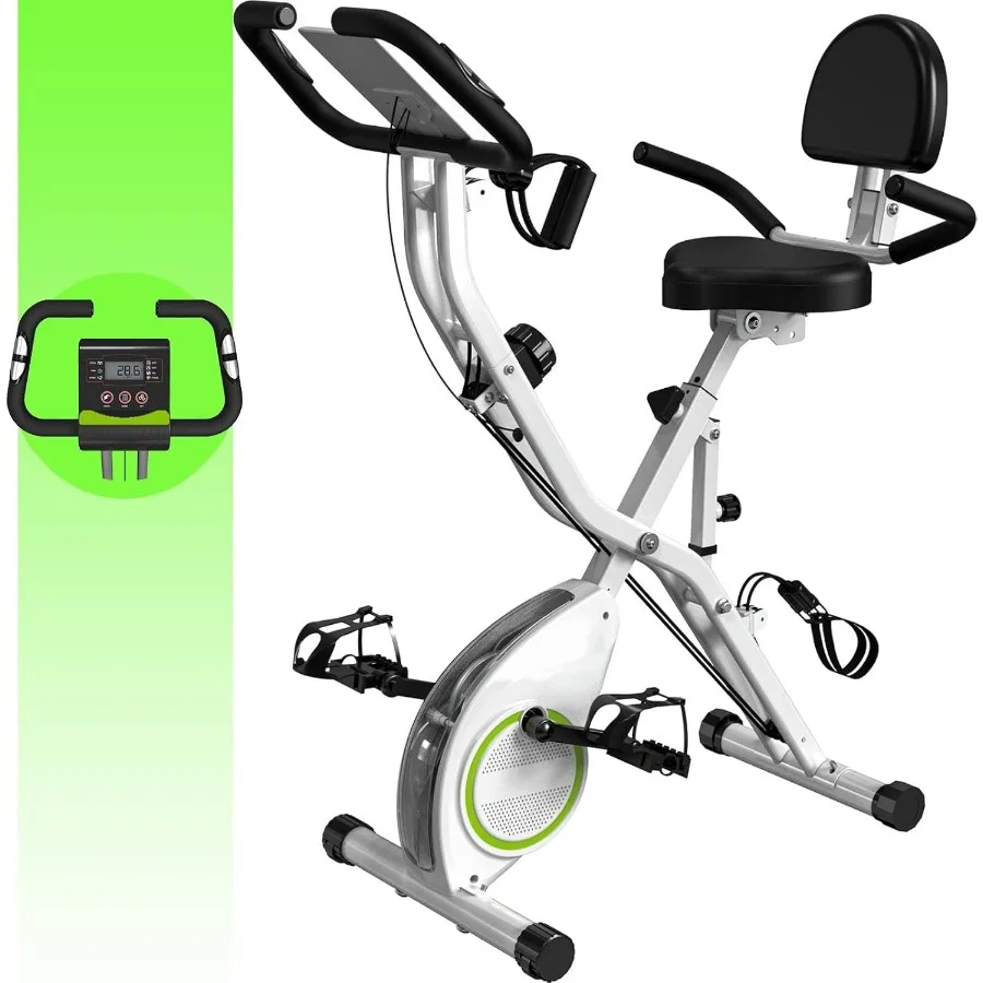 

Indoor Exercise Bike Stationary Bikes for Home with 16-Level Magnetic Resistance Lightweight Foldable Cycling Bike with 70 Pre-