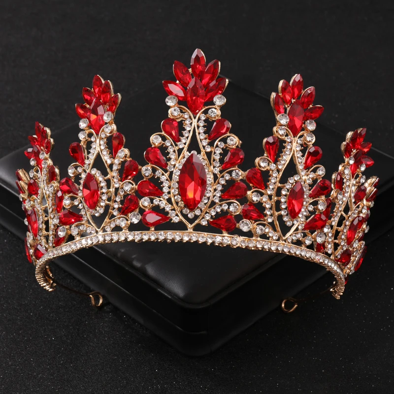 Baroque Vintage Princess Queen Bridal Crown Headwear Crystal Tiara For Women Wedding Crown Hair Dress Accessories Jewelry Diadem