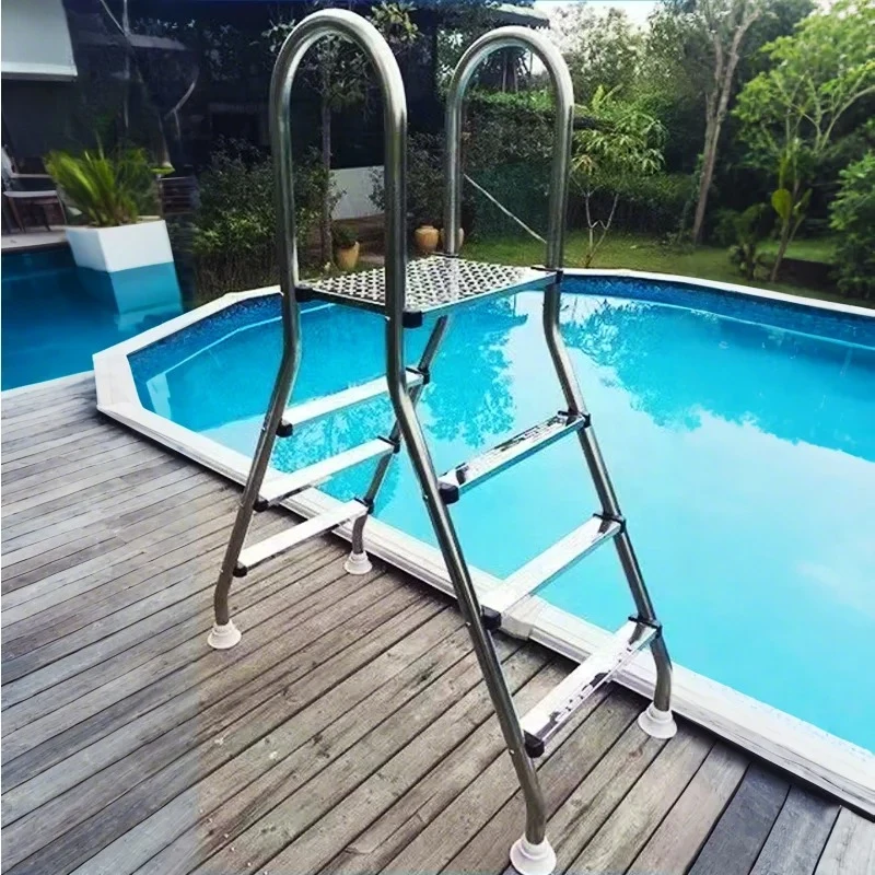 Wholesale Customized Eco-friendly 42mm Crown Water Repair Stainless Steel Swimming Pool Ladder with Handrail Pool Steps