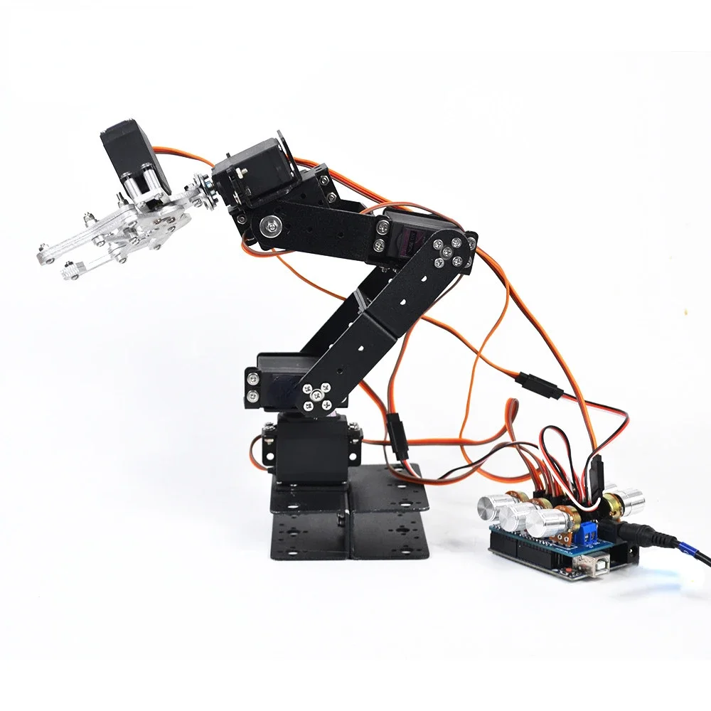 Six degree of freedom robotic arm for Arduino set potentiometer knob control