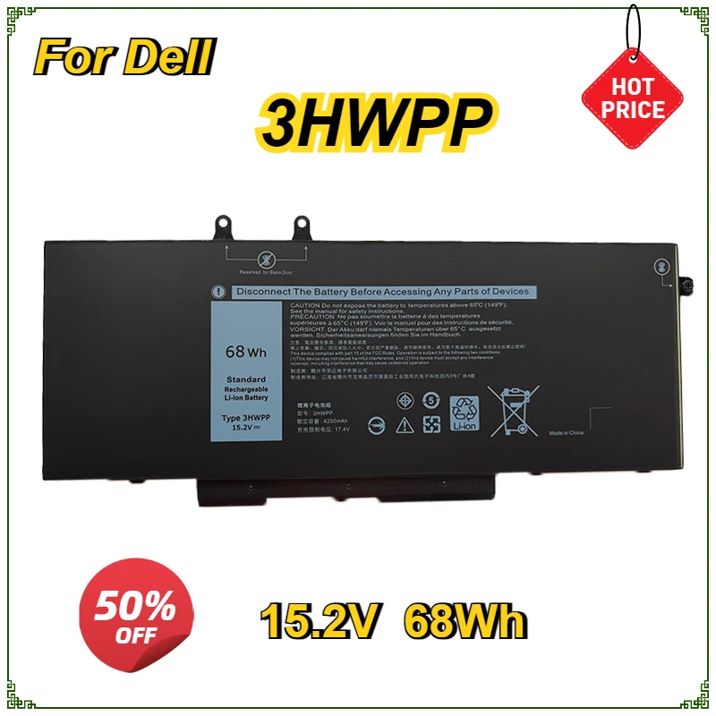 Nieuwe Laptop Batterij 3HWPP voor Dell Latitude 5501 5401 3541 Series15.2V 68WH Dell Batterij