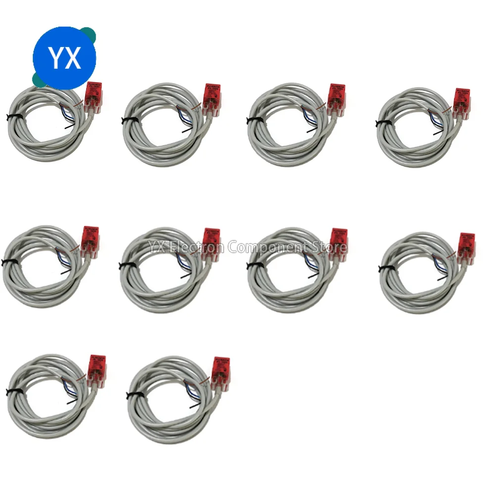 Interruttore di prossimità quadrato in metallo da 10 pezzi PL-05N DC 24V 3 fili NPN sensore di limite normalmente aperto 12V