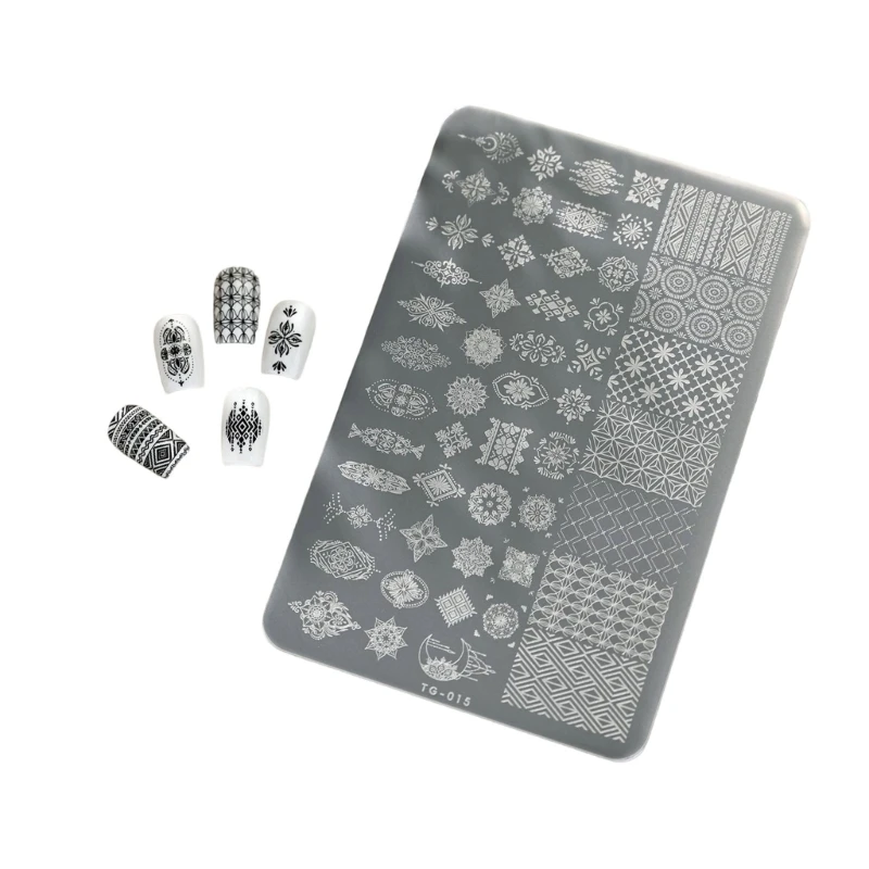 Stamp Plate Striped Checkered Patterns Easy Application Stamping Templates