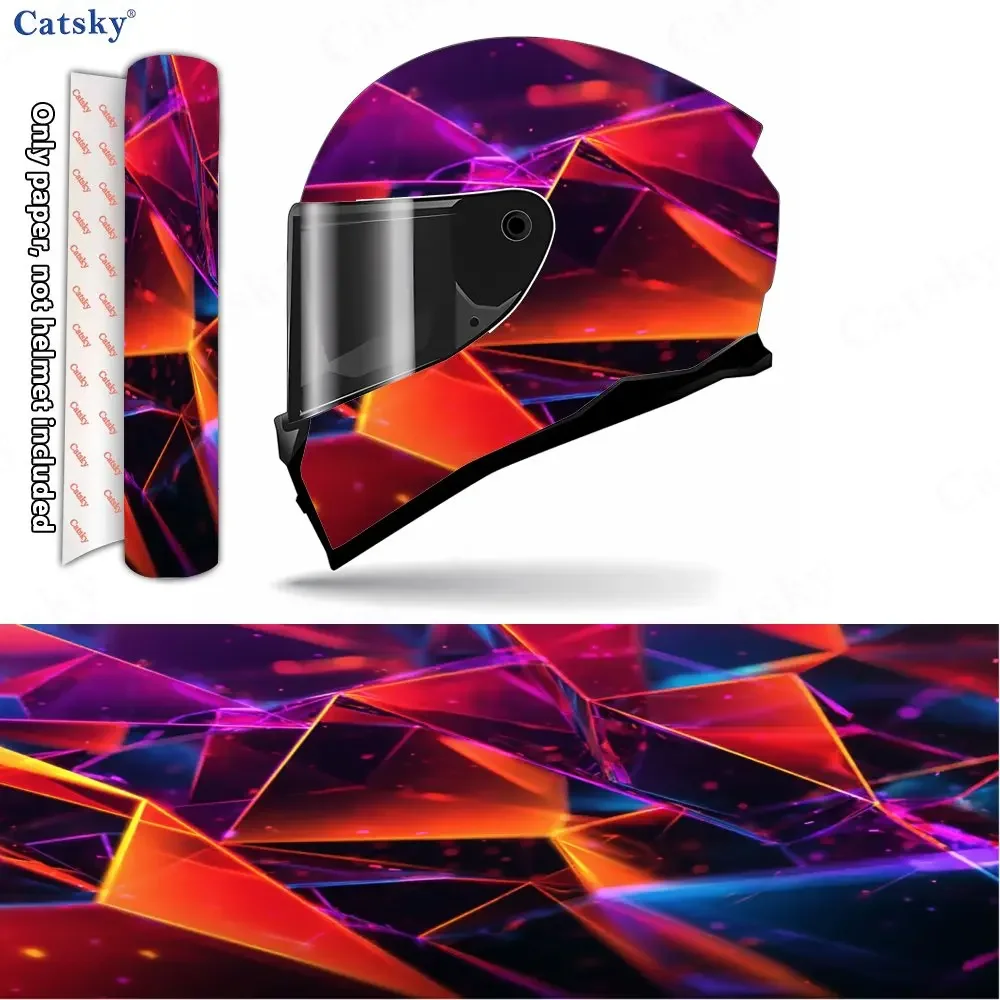 Adesivo de Proteção para Capacete com Pintura Abstrata Irregular, Adesivo para Capacete de Motocicleta, Adesivo com Padrão de Corrida, Decoração para 