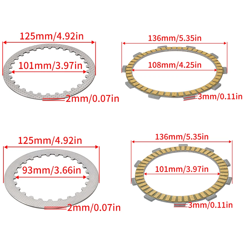 Motorcycle Friction Clutch Plates Disc For KTM RC250 250 Duke Adventure RC390 390 OEM: 90232011000 90232010100 90232110000