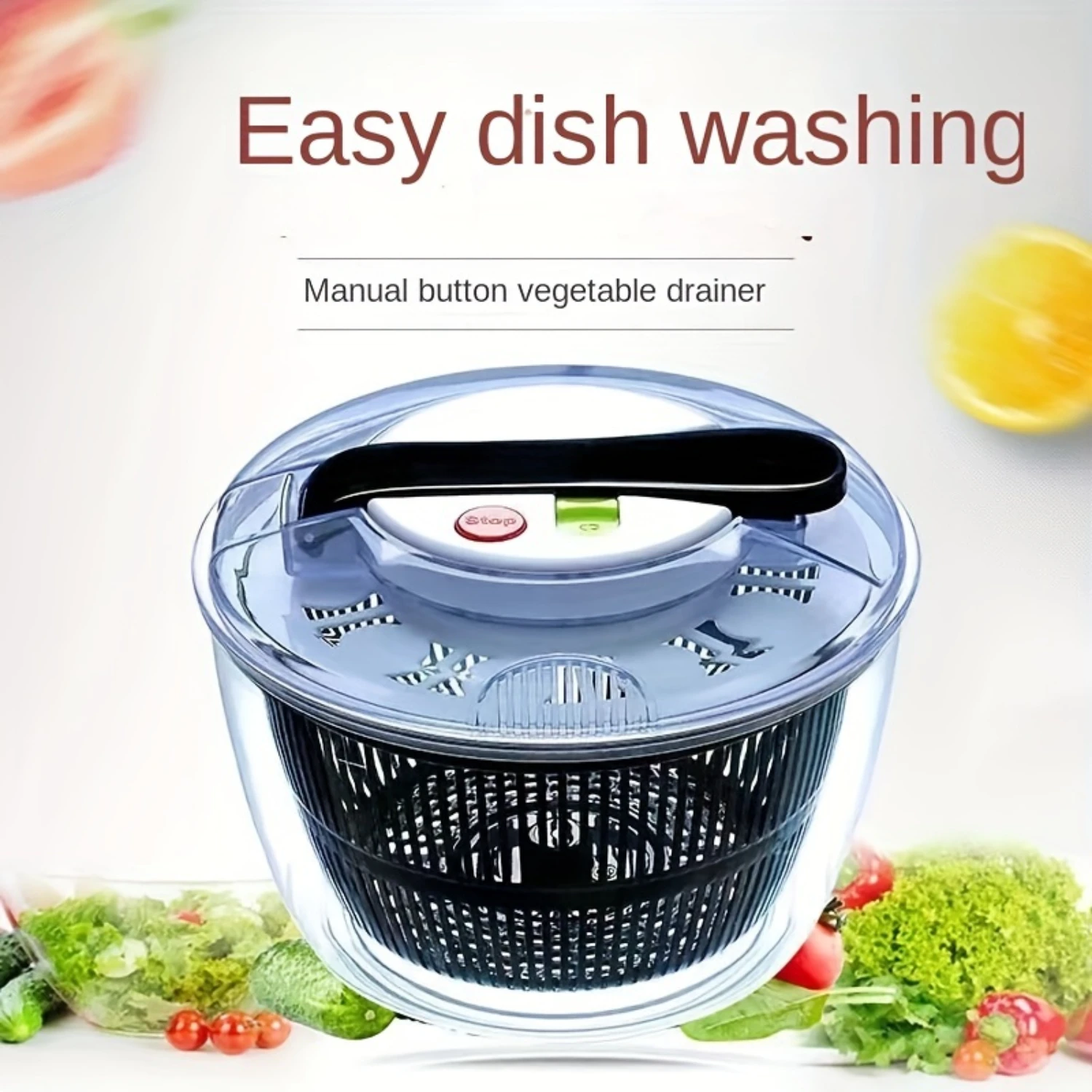 

1pc, Vegetables Dryer, Salad Spinner, Fruits Basket, Vegetables Washer Dryer, Fruit Drainer, Lettuce Spinner, Drain Basket, Cola