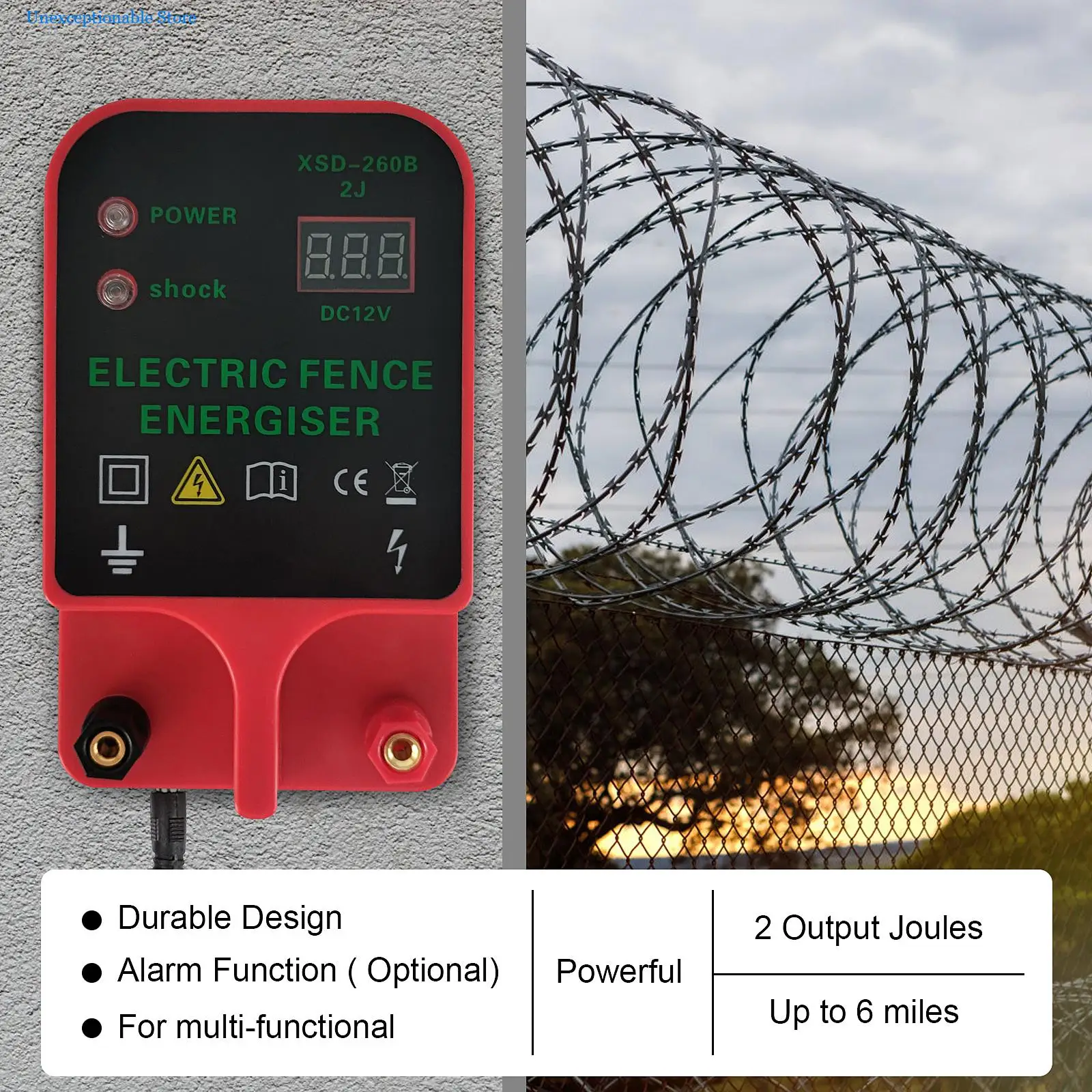 Electric Fence Energizer For 10KM Fence High-voltage Pulse Controller Shepherd Farm Animal Horse Cattle Poultry Livestock Tool