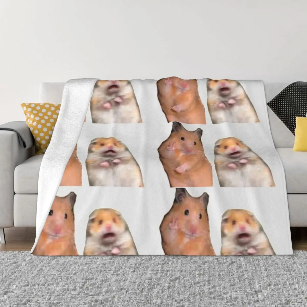 

Hamster Meme Throw Blanket halloween Sofa Throw Blanket