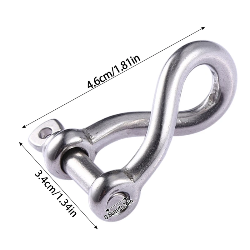 Heavy Duty Chain Shackle Stainless Lifting Load Pin Shackle Anchors Bows Marine Rings Shackles 6mm 1/4inch