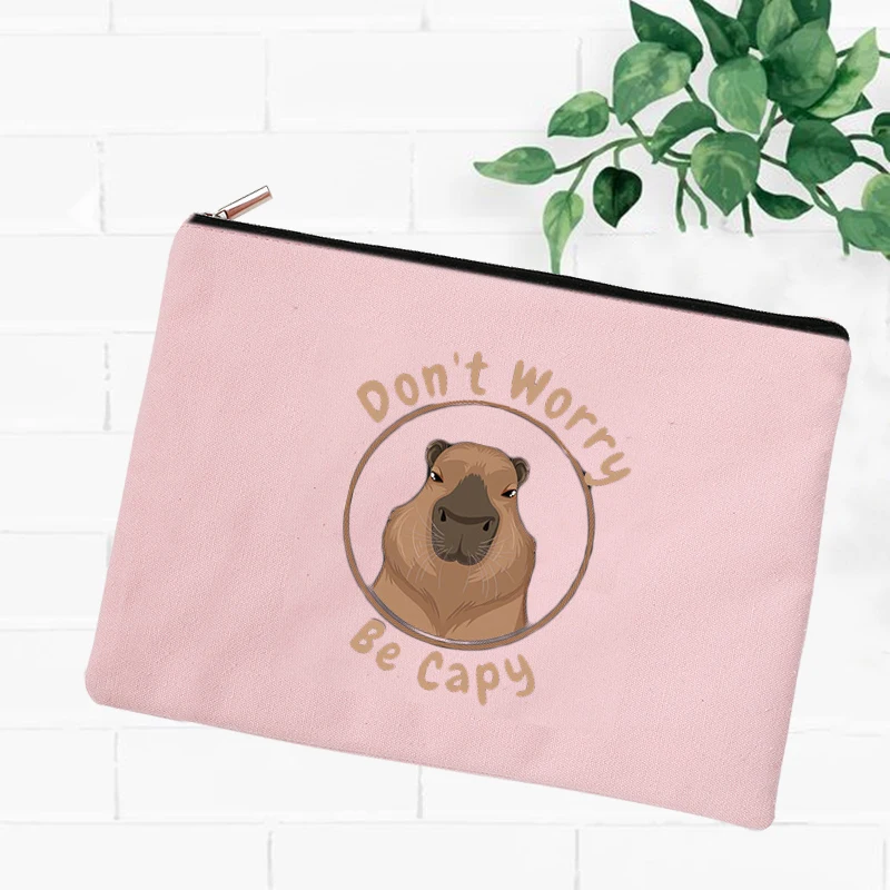 Extreme Cuteness Guinea Pig Canvas Makeup Bag capybara Complete Kit Storage MakeUp Organizer Pencil Case Youth child travel bag