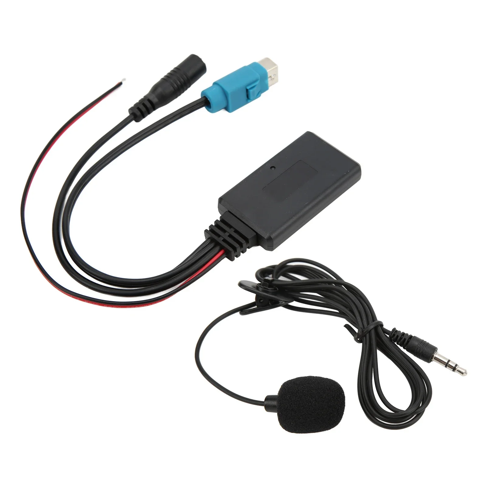 Bluetooth 5.0 AUX Audio Adapter with Mic, Hands-Free Calling for Alpine KCE-236B & Android Phones, Plug & Play Car Radio Cable