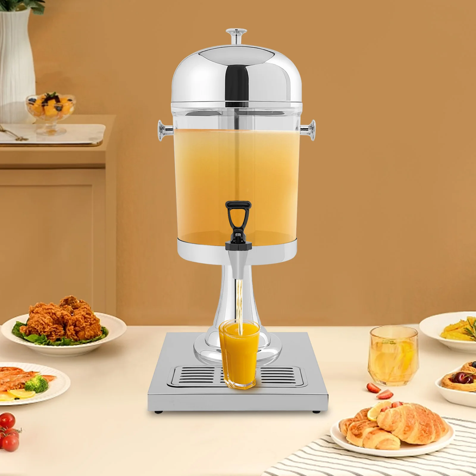 

BulkHarbor Drink Dispensers for Parties, 2.1 Gallon Drink Dispenser with Ice Core, tainless Steel Large Drink Dispenser