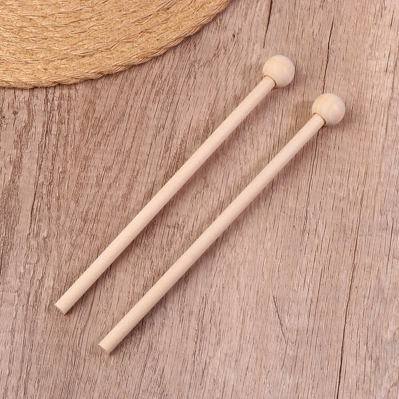 2 Pcs/1Pair Wooden Percussion Hammer Drum Stick Professional Xylophone Marimba Mallet Drumsticks Percussion Parts Length 205MM