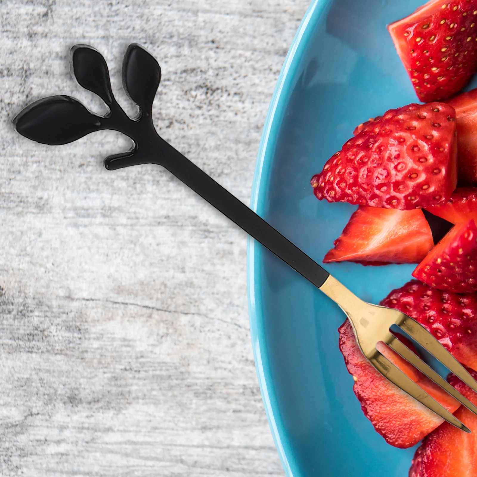 

8Pcs Black Gold Leaf Forks Multi-Function Stainless Steel Fruit Forks for Dessert Cake Appetizer Party Dining Fork for Appetizer