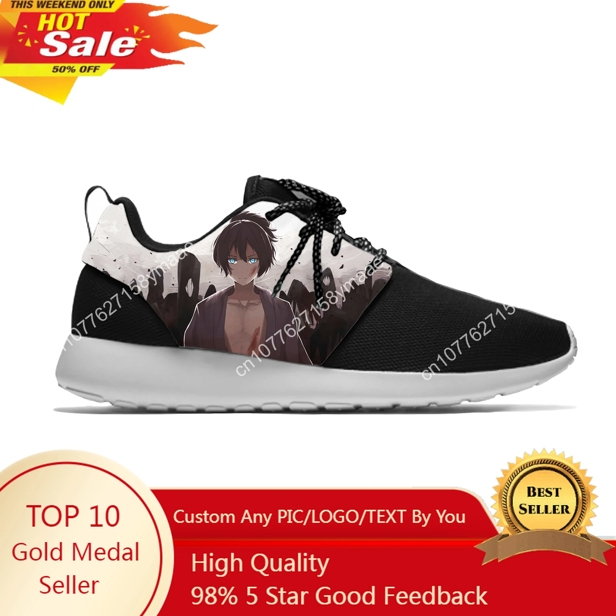 

Japanese Anime Manga Cartoon Noragami Yato Fashion Sport Running Shoes Casual Breathable Lightweight 3D Print Men Women Sneakers