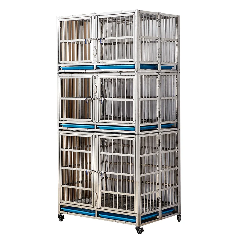 Stainless steel multi-layer dog cage female cage combined breeding display cage folding pet store foster