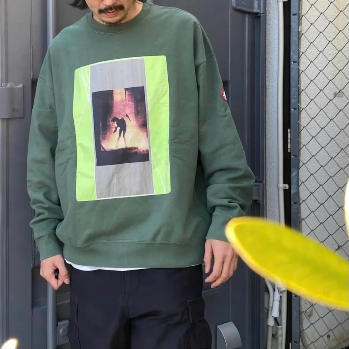 

LIFE CAVEMPT Ретро-свитшот с портретом из чистого хлопка, оверсайз, для пар, мужской и женский, осенняя одежда, американский стиль, круглый вырез...