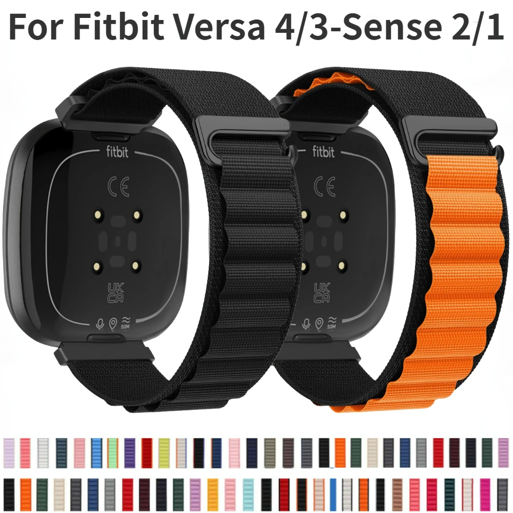 

Alpine Loop Strap for Fitbit Versa 4/3 Nylon Breathable Replaceable Wristband for Fitbit Sense 2/1 Sport Watchband Accessories