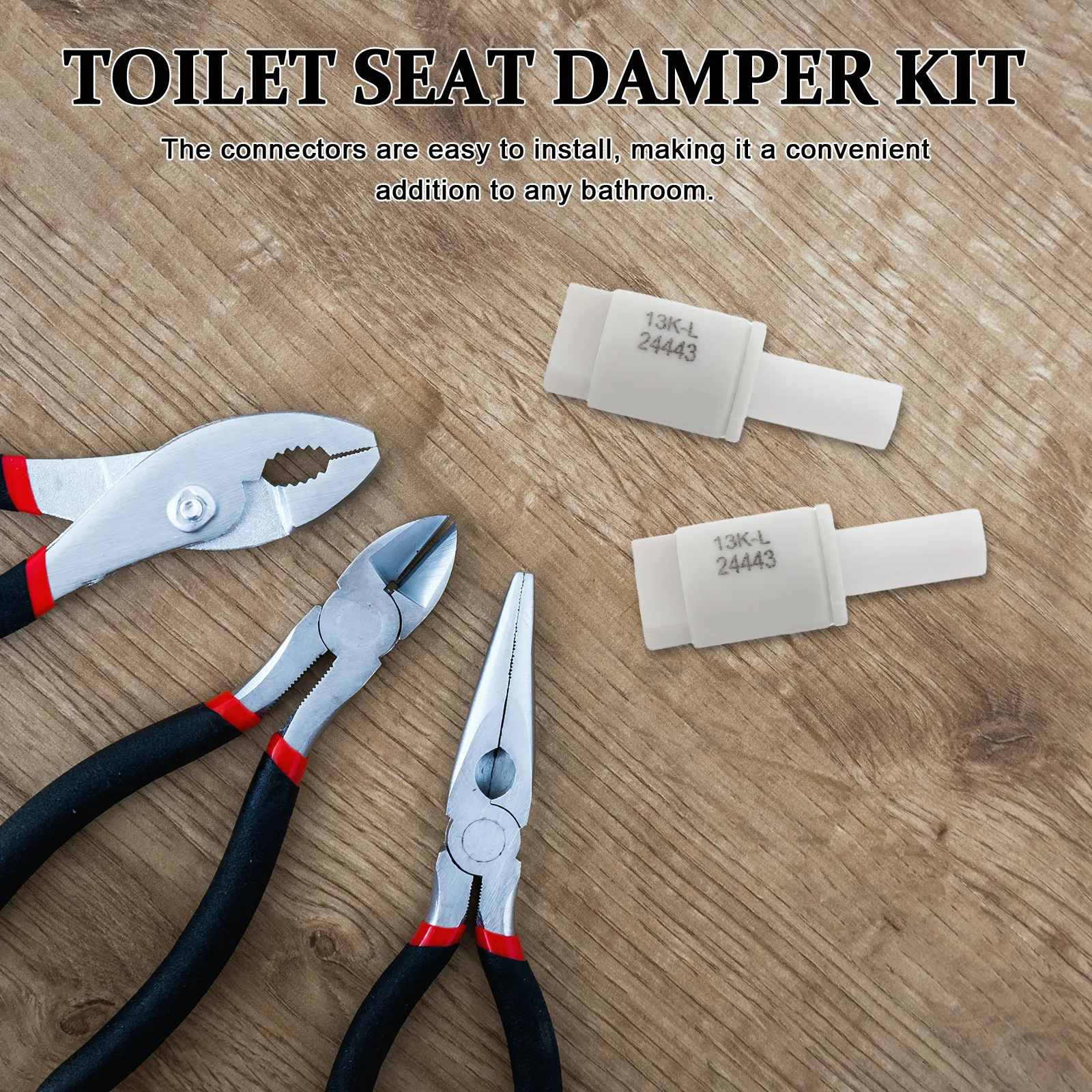 2Pcs Toilet Seat Drop Damper Kit Close Buffer for Smooth Quiet Lid Descent Wide Compatibility Easy Installation