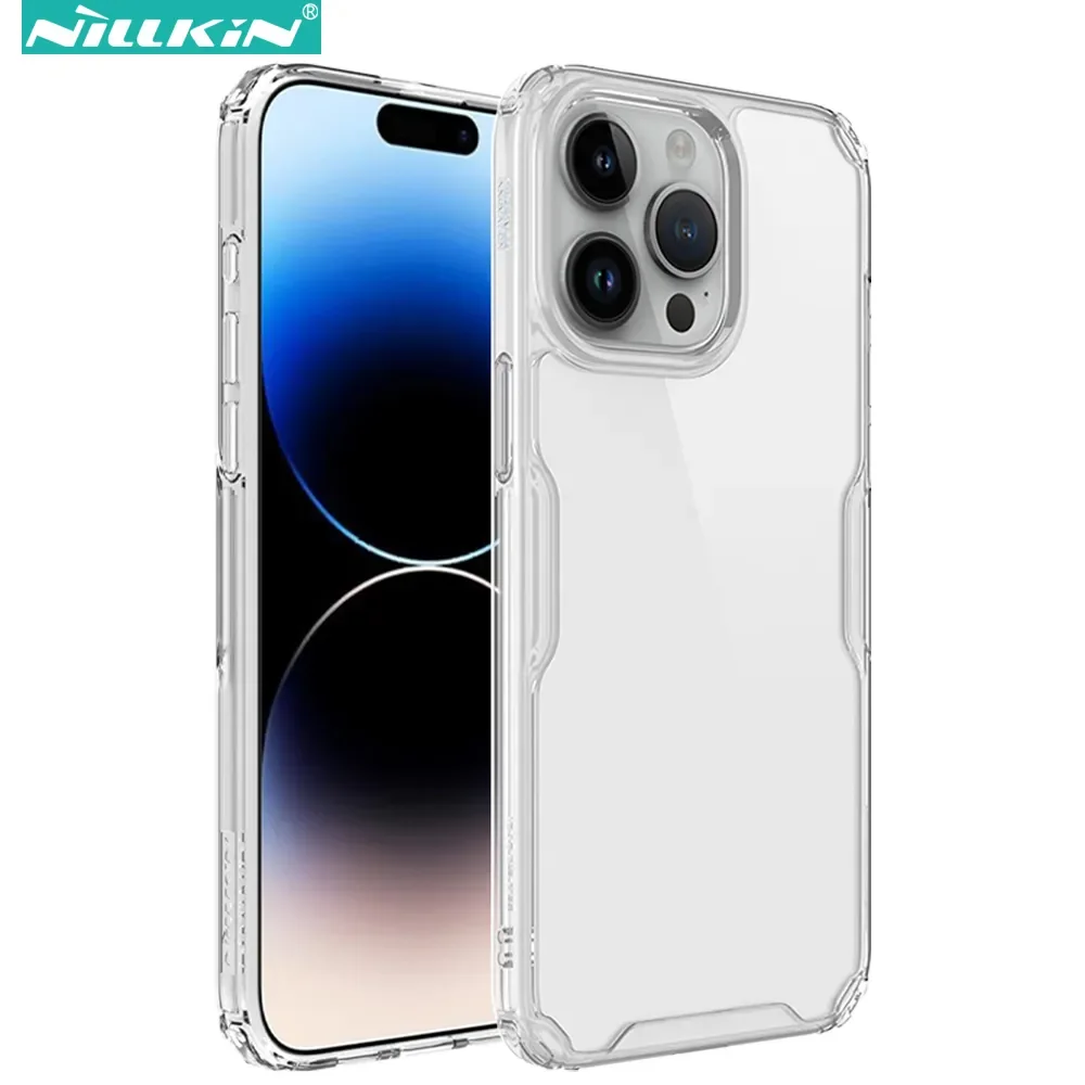 Nillkin for iPhone 15 Pro Max / 14 Plus / 13 Phone Case, TPU+PC Clear Protective Cover Anti-Drop Shockproof with Airbag Corners