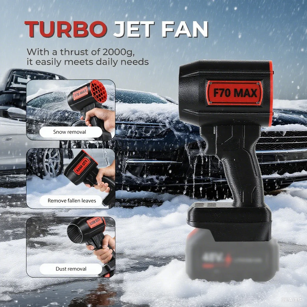 

Brushless Electric Turbo Blower Jet Fan 200M/S Violent Car Dryer Snow Dust Blowing Tool For Makita/ Dewalts/ Milwaukee 18-24V