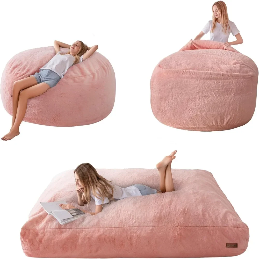 bean bag,Giant Bean Bag Chair Bed for Adults,Convertible Beanbag Folds from Lazy Chair to Floor Mattress Bed,Large Floor Sofa