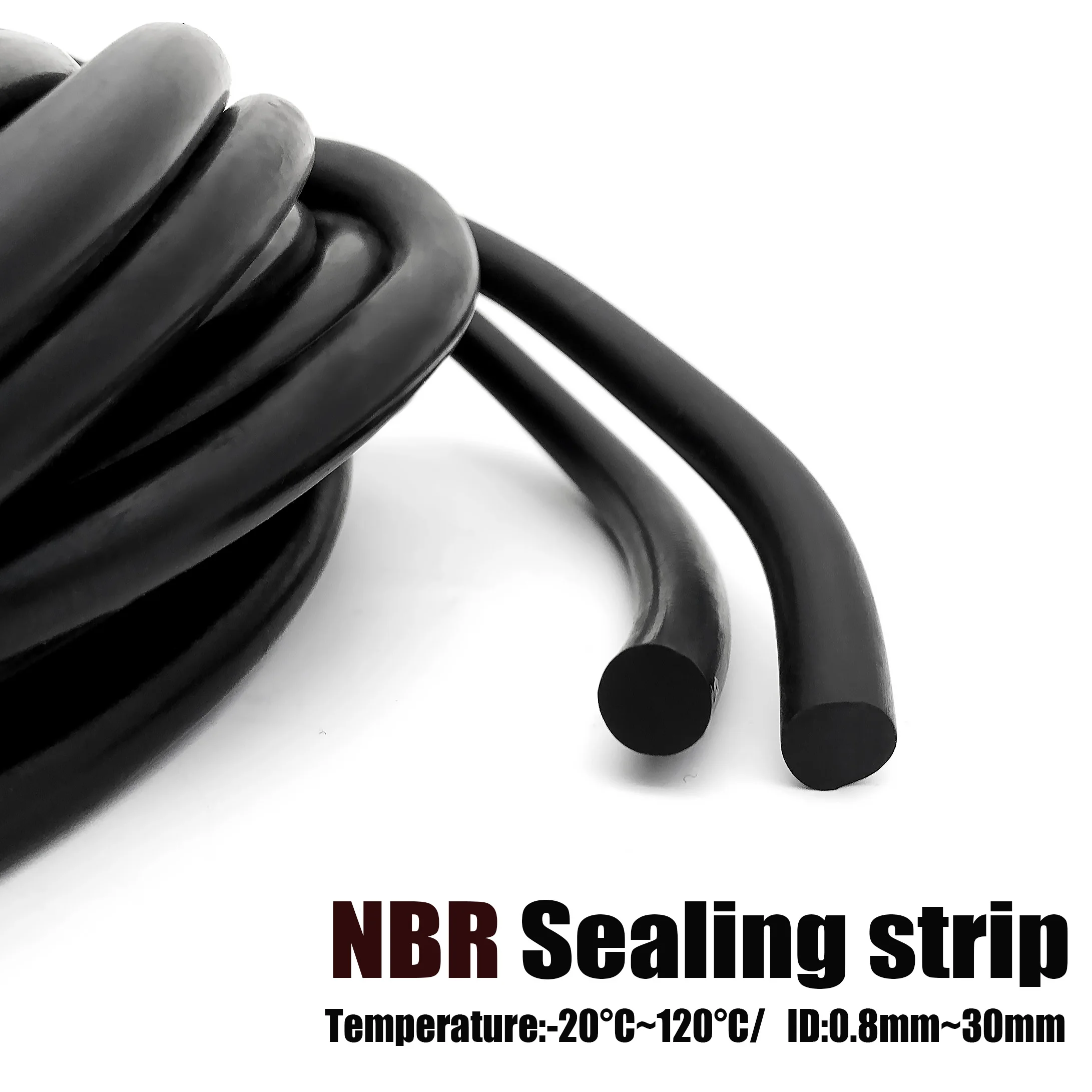 1/5/10M NBR Black Rubber Strip Seal OD 1~30mm High Temperature Oil Resistant Nitrile Sealing Rope Solid High-Quality Round Strip