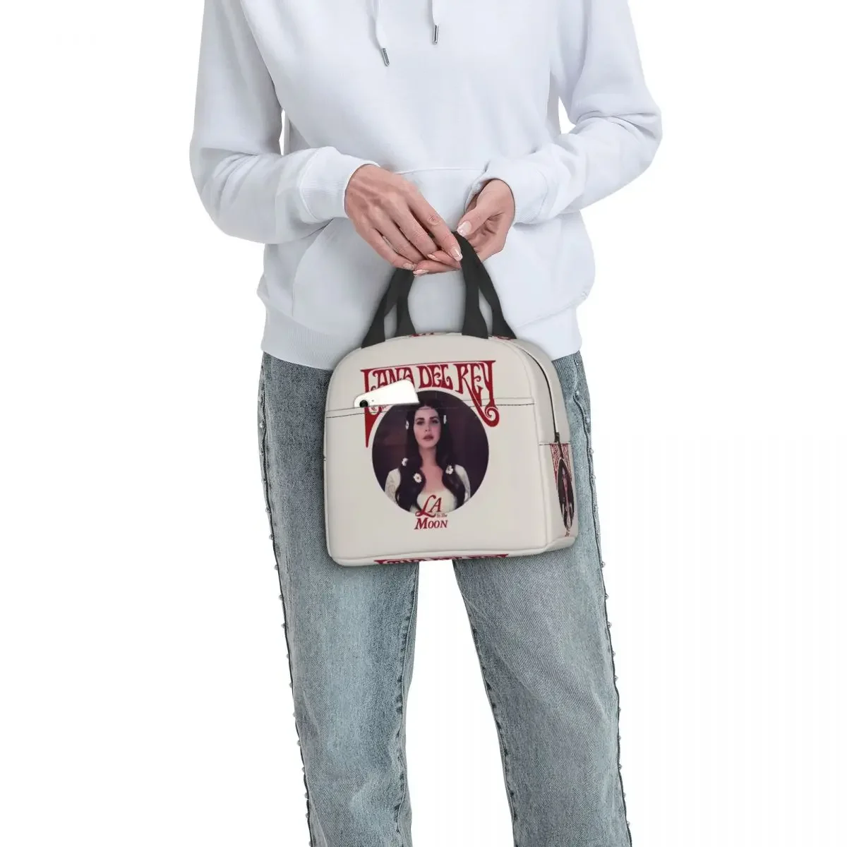 Custom Lana Del Rey Lunch Bag Women Cooler Warm Insulated Lunch Box for Adult Office