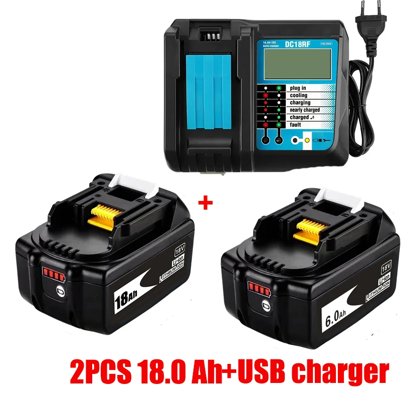 

Latest Upgraded BL1860 Rechargeable Battery 18 V 18000mAh Lithium ion for Makita 18v Battery BL1840 BL1850 BL1830 BL1860B LXT400