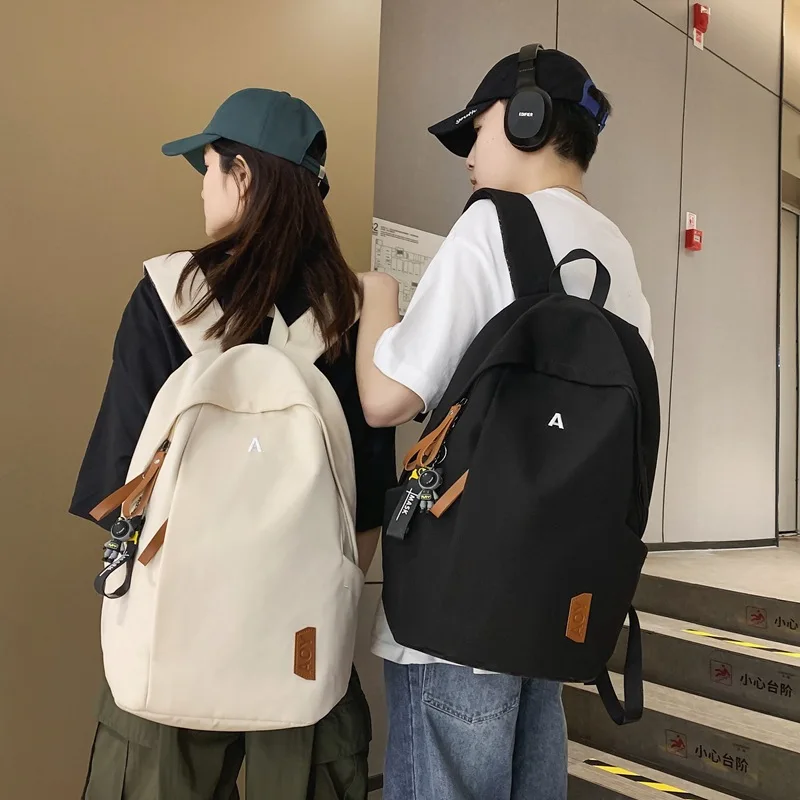 Men's Large Capacity Nylon Backpack Middle High School and College Students School Bag Japanese Casual Versatile Travel Backpack