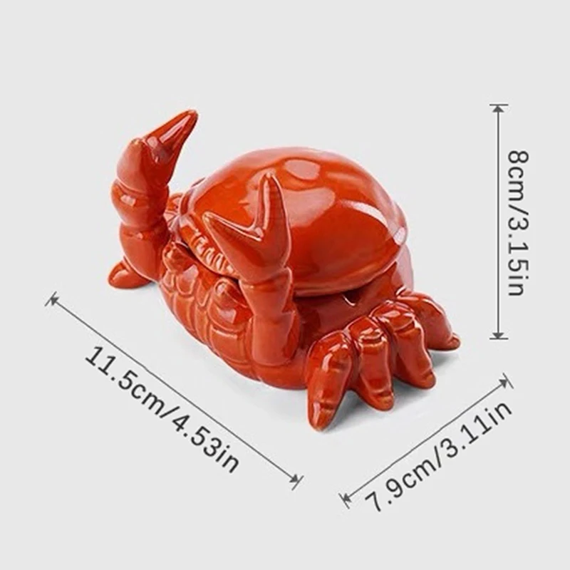 Cute Crab Ashtray With Lid Anti Fly Ash Ceramic Cigar Ashtray Ornaments Living Room Home Decoration Art Gift