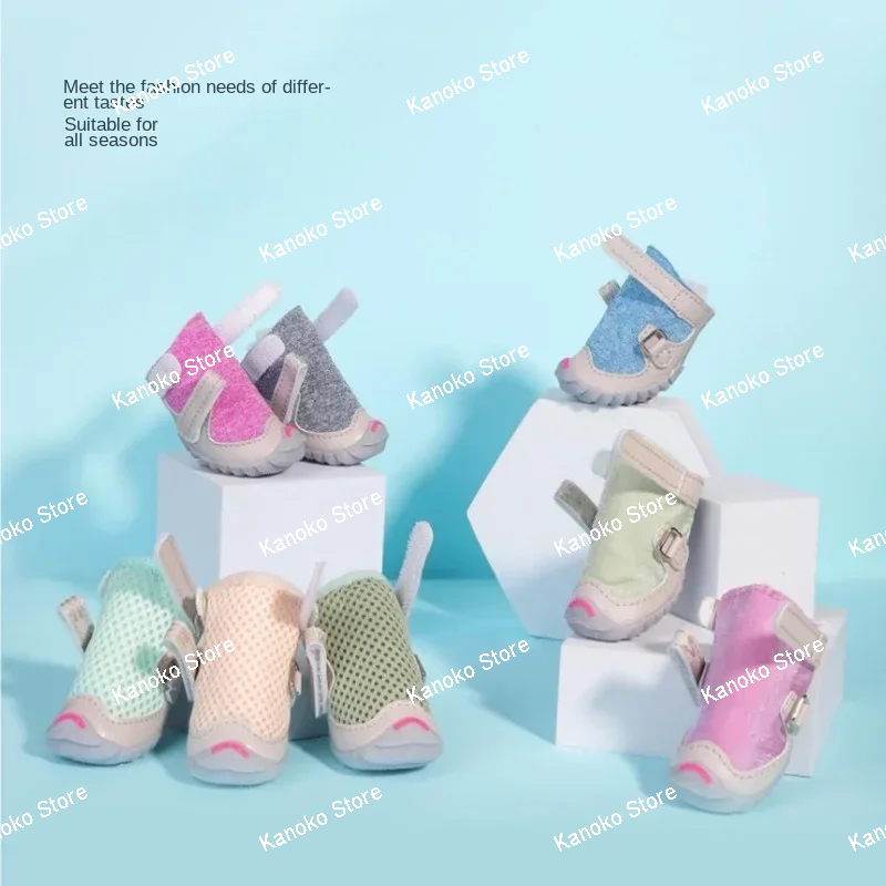 Perro pequeño caniche Yorkshire cachorro Pomerania Primavera/Verano botas transpirables zapatillas para mascotas accesorios para perros