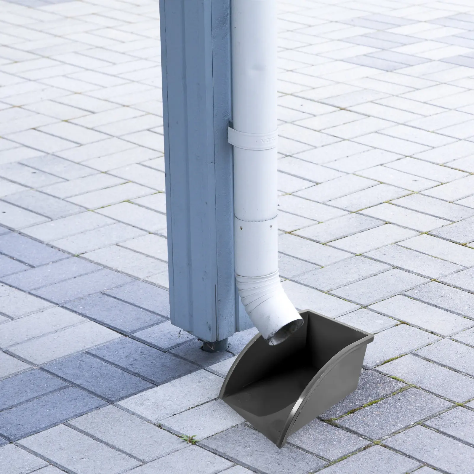 Dachrinnen-Fallrohr-Spritzschutz aus PVC, Regenwasser-Umleitungsanschluss für Außenablaufsysteme, Schnittfreie Installation, Hohe Stabilität
