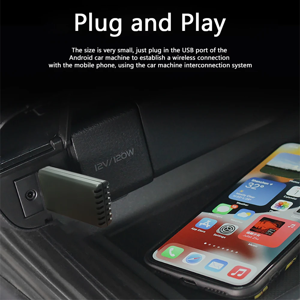 Adaptador inalámbrico Carplay para Apple Car Play, Mini caja AI inteligente, OEM, con cable, Dongle USB, Plug and Play, 5G, nuevo