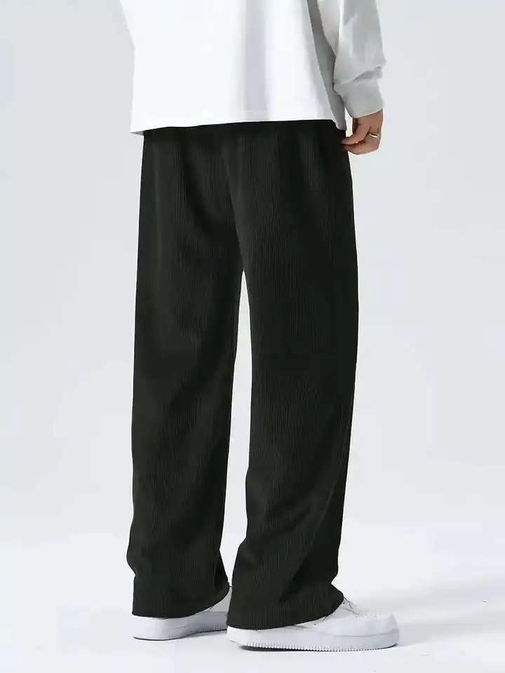Men's corduroy loose European size hanging multi-functional casual straight leg pants, suitable for daily travel, image 5