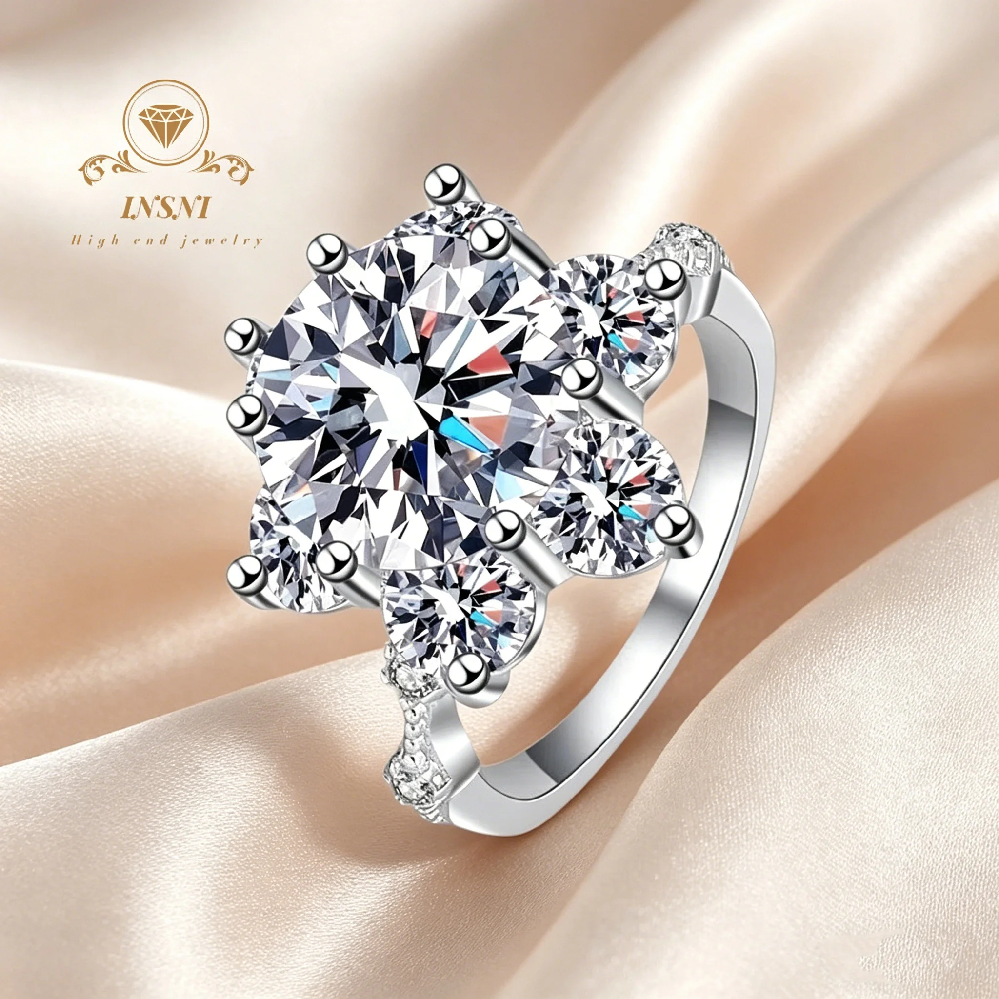 

1-3-5 Ct Moissanite Stardrop Rings S925 Silver Women's Luxury Certified Free Gift Heavy Duty Shiny Trendy Starry Jewelry