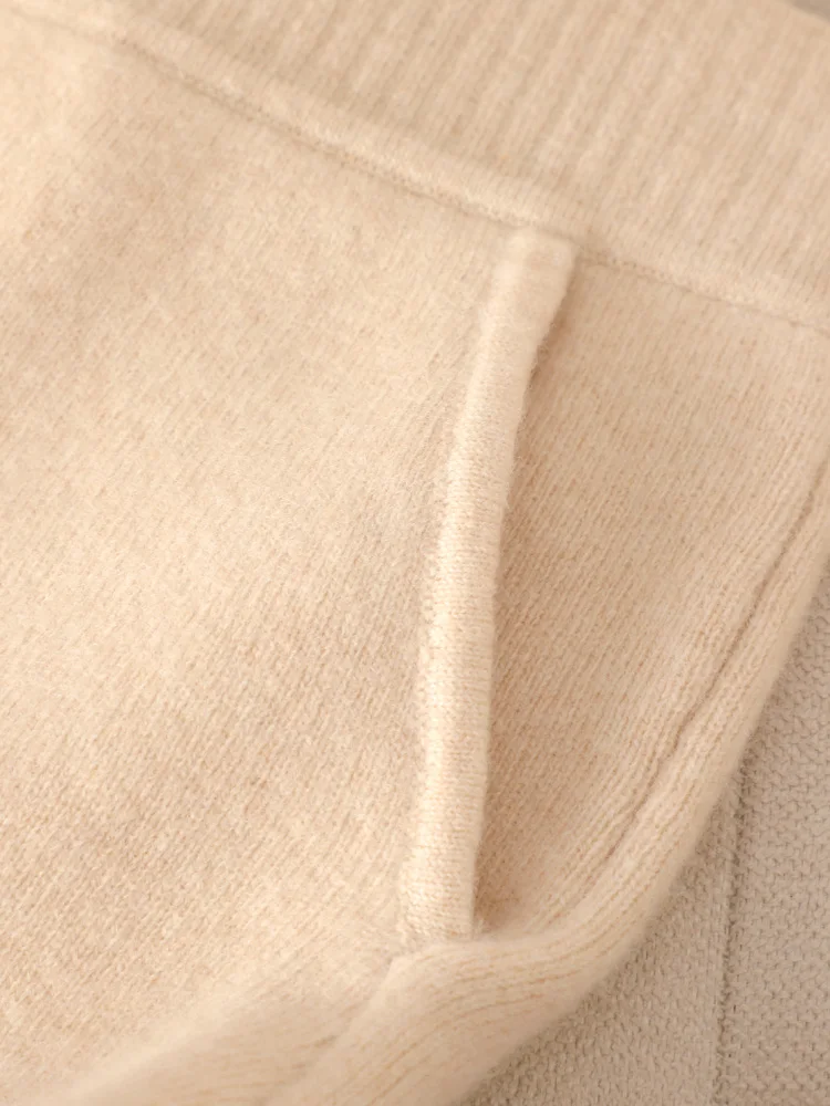 Women 100% Merino Wool Pants Autumn Winter Thick Warm Soft Comfortable Pencil Pants New Fashion Elastic Waist Knitted Trousers