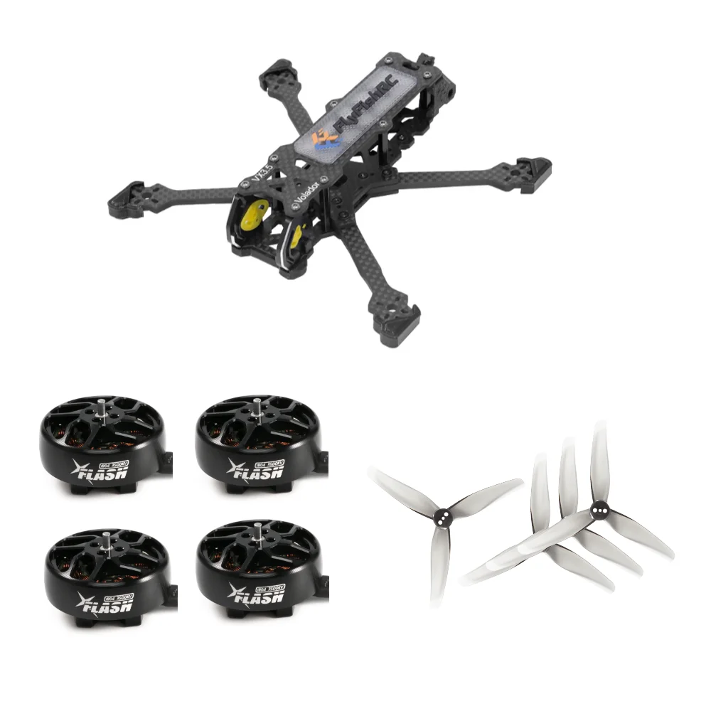 Volador VX3.5 Frame Kit Flash1804 FPV Brushless motor HQProp T3.5X2.5X3 Grey (2CW+2CCW) Bundle Kit