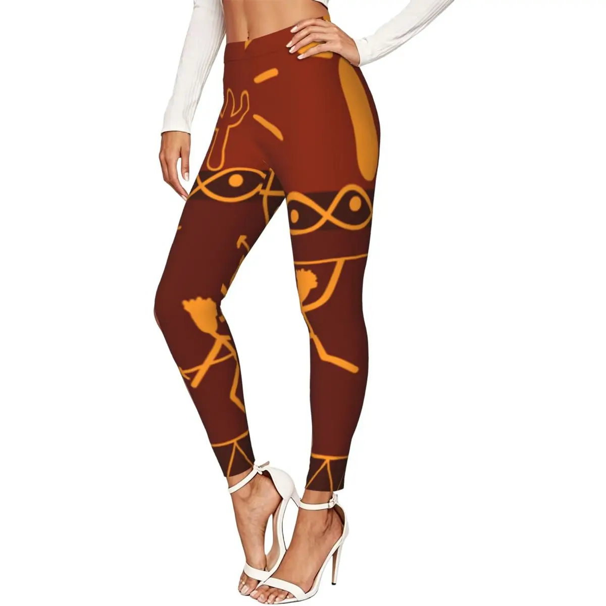 Hunting Scene African Tribel Women Stretchy Leggings High Elastic Comfortable Fitness Yoga Pants
