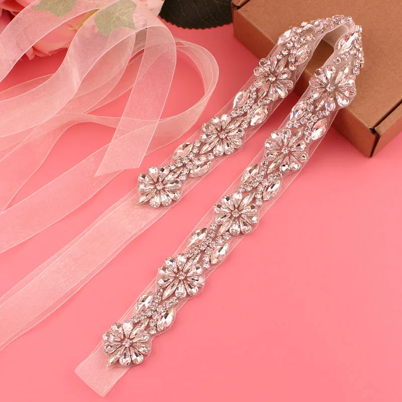 Braut gürtel bling Hochzeit Frauen handgemachten Schmuck Silber Strass Perle Kristall funkelnde Party formelle Kleid Diamant Braut Schärpe