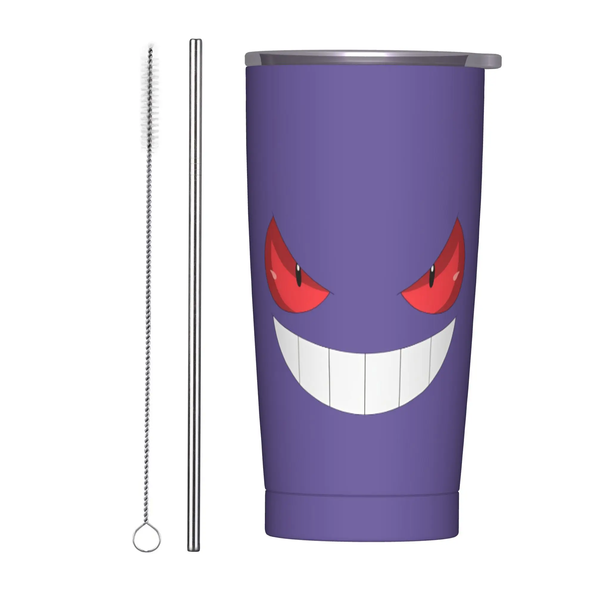 Vaso de Acero Inoxidable con Diseño de Pokémon Gengar, Taza para Café, Mantiene la Temperatura Fría o Caliente, Taza para Bebidas, Botella de Agua para Viaje