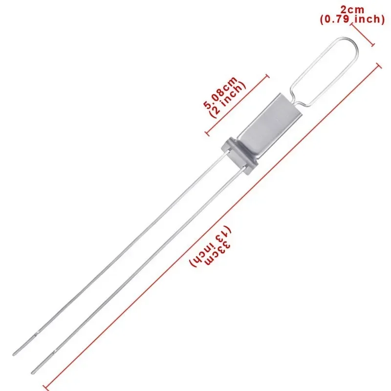 Brochetas de barbacoa de doble aguja con placa de autoempuje, tenedores de acero inoxidable, accesorios para el hogar al aire libre, herramientas