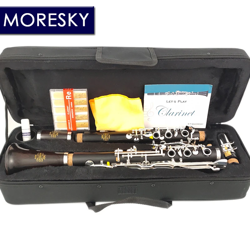 MORESKY Oehler System Clarinet G Tune Ebony Clarinet Silver Plated Keys M202