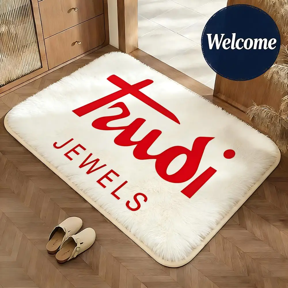 Tapete de flanela macio da marca Trudi, tapete antiderrapante absorvente para banheiro, quarto, decoração de casa
