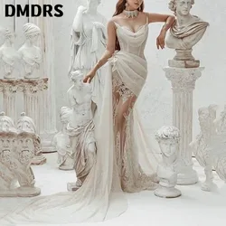 Robe de mariée sirène en dentelle pour femmes, robe de patients sexy en tulle, appliques en fibre, dernière robe personnalisée, 2025