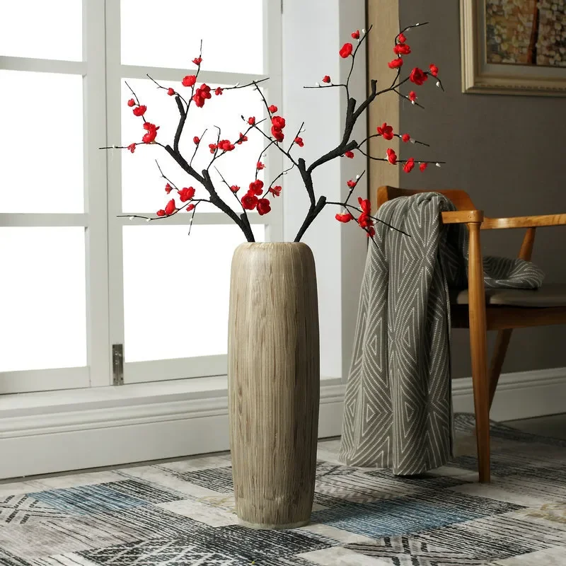 for Jingdezhen Ceramic Line Floor to Ceiling Vase Home Decoration Ornament Living Room Courtyard Dried Flower Handicraft