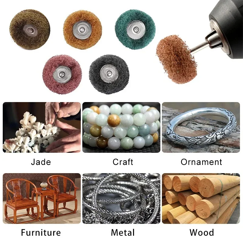 عجلة تلميع رأس الصنفرة الكاشطة لملحقات دريميل ، مثقاب صغير ، فرشاة نايلون ، أدوات الكشط