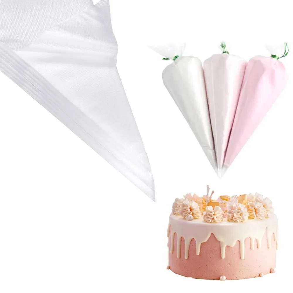 100Pcs Extra Strong Disposable Pastry Bags Thickened Non-Slip Icing Piping Bags Anti-Burst Leak-Proof Pastry Bags Baking Tools