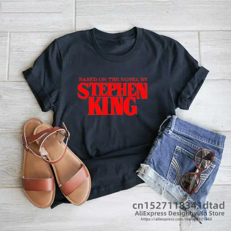 Based on A Novel By Stephen King T Shirt Women Harajuku Retro Clothing Tumblr Horror T-Shirt Funny Letter Print Tee Shirt