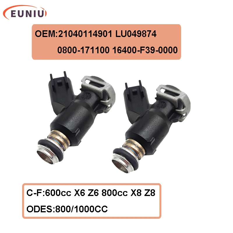 2PCS Fuel Injector For CF X8 800 800cc CF UForce Zforce 800-EX 21040114901 LU049874 0800-171100 16400-F39-0000